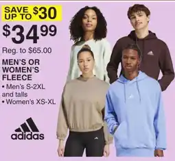 Dunham's Sports ADIDAS MEN'S OR WOMEN'S FLEECE offer