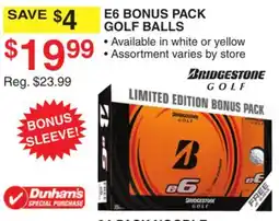 Dunham's Sports E6 BONUS PACK GOLF BALLS offer