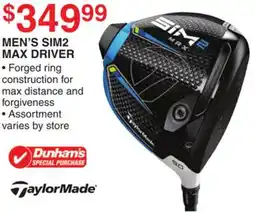 Dunham's Sports TAYLOR MADE MEN'S SIM2 MAX DRIVER offer