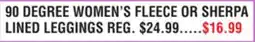 Dunham's Sports 90 DEGREE WOMEN'S FLEECE OR SHERPA LINED LEGGINGS offer