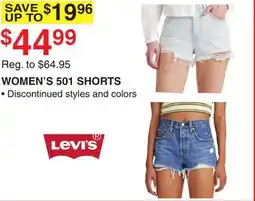 Dunham's Sports LEVIS WOMEN'S 501 SHORTS offer