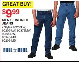 Dunham's Sports FULL BLUE MEN'S UNLINED JEANS offer