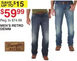 Dunham's Sports WRANGLER MEN'S RETRO DENIM offer