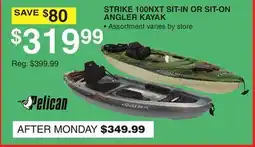 Dunham's Sports PELICAN 100NXT STRIKE SIT-IN OR SIT-ON ANGLER KAYAK offer
