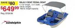 Dunham's Sports SUNDOLPHIN BAJA 5 SEAT PEDAL BOAT offer
