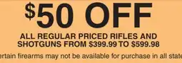 Dunham's Sports RIFLES AND SHOTGUNS offer