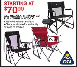 Dunham's Sports ALL REGULAR PRICED GCI FURNITURE IN STOCK offer