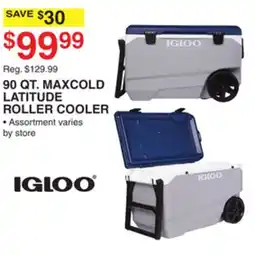 Dunham's Sports 90 QT. MAXCOLD LATITUDE ROLLER COOLER offer