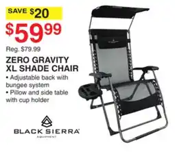 Dunham's Sports BLACK SIERRA ZERO GRAVITY XL SHADE CHAIR offer