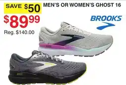 Dunham's Sports BROOKS MEN'S OR WOMEN'S GHOST 16 offer