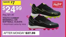 Dunham's Sports YOUTH COMBAT BASEBALL OR SOFTBALL CLEATS offer