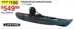 Dunham's Sports LIFETIME YUKON SIT-ON ANGLER KAYAK offer