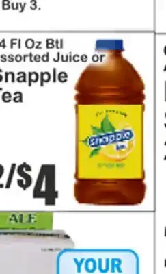 Food Universe Assorted Juice or Snapple Tea offer
