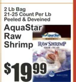 Food Universe 2 Lb Bag 21-25 Count Per Lb Peeled & Deveined AquaStar Raw Shrimp offer