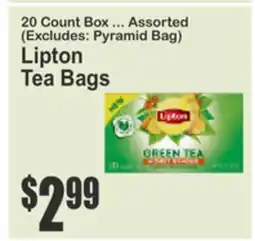 Food Universe 20 Count Box Peach Mango, Lemon, English Breakfast or Vanilla Caramel Lipton Black Tea Pyramid Bags offer