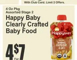 Food Universe 4 Oz Pkg Assorted Stage 2 Happy Baby Clearly Crafted Baby Food offer