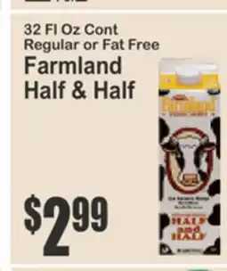 Food Universe 32 FL Oz Cont Regular or Fat Free Farmland Half & Half offer