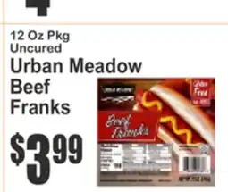 Food Universe 12 Oz Pkg Uncured Urban Meadow Beef Franks offer