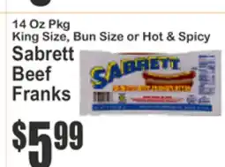 Food Universe Sabrett All Natural Beef Franks offer