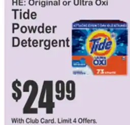 Food Universe HE: Original or Ultra Oxide Tide Powder Detergent offer