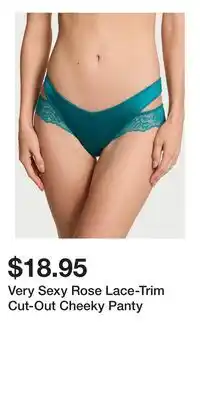 Victoria's Secret Very Sexy Rose Lace-Trim Cut-Out Cheeky Panty offer