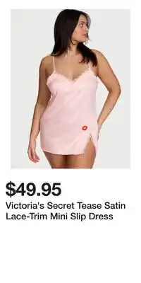 Victoria's Secret Victoria's Secret Tease Satin Lace-Trim Mini Slip Dress offer