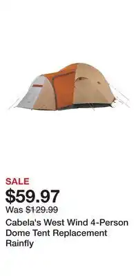 Cabela's Cabela's West Wind 4-Person Dome Tent Replacement Rainfly offer