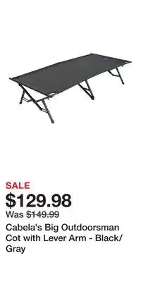 Cabela's Cabela's Big Outdoorsman Cot with Lever Arm - Black/Gray offer