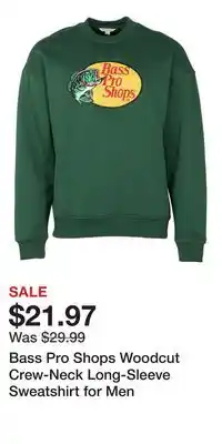 Cabela's Bass Pro Shops Woodcut Crew-Neck Long-Sleeve Sweatshirt for Men offer