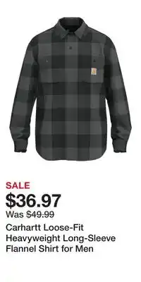 Cabela's Carhartt Loose-Fit Heavyweight Long-Sleeve Flannel Shirt for Men offer