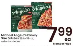Albertsons Michael Angelo's Family Size Entrées offer