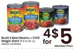 Albertsons Bush's Best Beans or Chili Magic Start offer