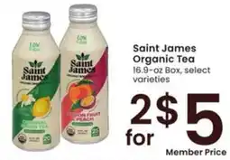 Albertsons Saint James Organic Tea offer