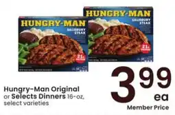 Albertsons Hungry-Man Original or Selects Dinners offer