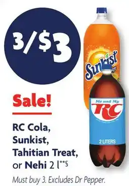 Family Dollar RC Cola, Sunkist, Tahitian Treat, or Nehi offer