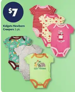 Family Dollar Kidgets Newborn Creepers offer