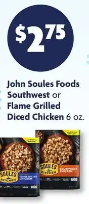 Family Dollar John Soules Foods Southwest or Flame Grilled Diced Chicken offer