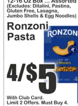 Key Food Ronzoni Pasta offer