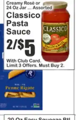Key Food Classico Pasta Sauce offer