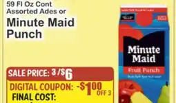 Key Food 59 Fl Oz Cont Assorted Ades or Minute Maid Punch offer
