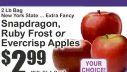 Key Food 2 Lb Bag New York State ... Extra Fancy Snapdragon, Ruby Frost or Evercrisp Apples offer
