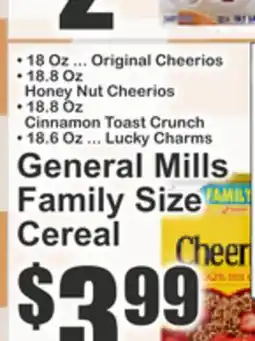 Key Food General Mills Family Size Cereal offer
