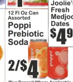 Key Food 12 Fl Oz Can Assorted Poppi Prebiotic Soda offer