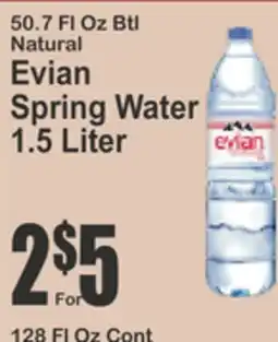 Key Food Evian Spring Water offer