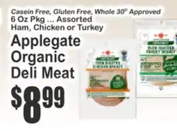 Key Food Applegate Organic Deli Meat offer