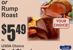 Key Food USDA Choice Beef Chuck or Rump Roast offer