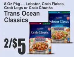 Key Food OCEAN FROCS ... Lobster, Crab Flakes, Scallop or Crab Chunks offer