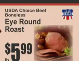 Key Food USDA Choice Beef Boneless Eye Round Roast offer