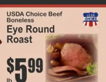 Key Food USDA Choice Beef Boneless Eye Round Roast offer