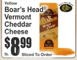 Key Food Yellow Boar's Head Vermont Cheddar Cheese offer